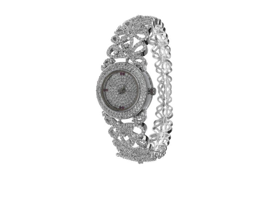 Circular Marcasite Watch - 2