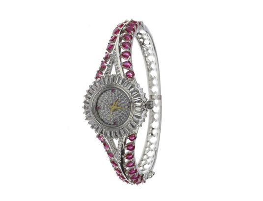 Circular Marcasite Watch - 3